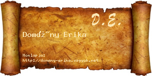 Domány Erika névjegykártya